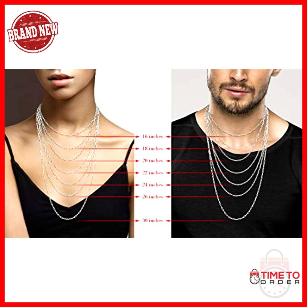925 Sterling Silver 18K Gold Plated Paperclip Chain Necklace 16 Inches - Picture 6 of 7